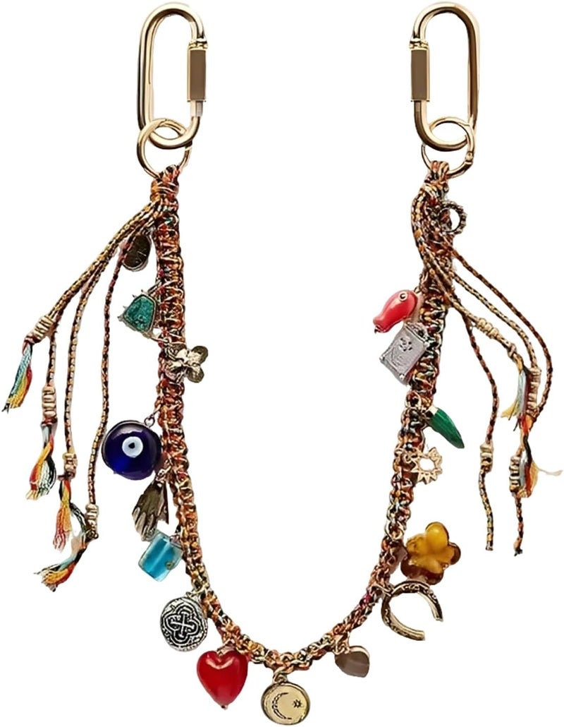 LSBDJDL Chain Beaded Rope Braided Keychain for Handbag Purse Backpack Accessories for Bag Purse Accessories for Women - Image 1